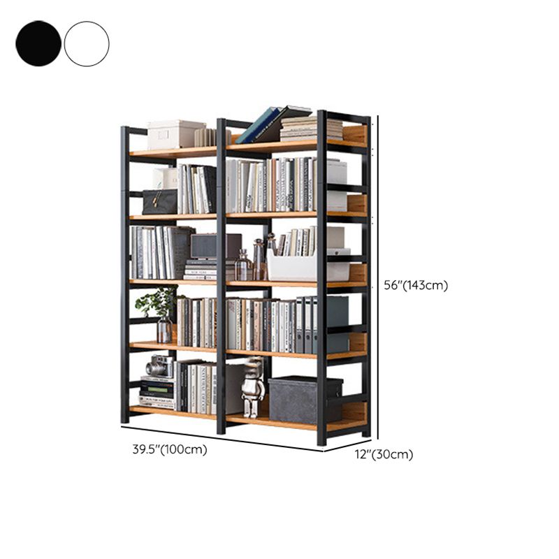 Modern Wood Shelf 11.8-inch Wide Open Etagere Bookcase in Matte Finish