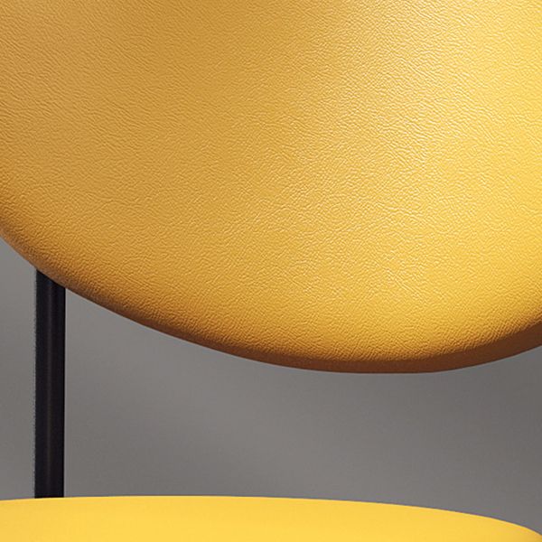 Nordic Flax Leather Dining Chair 33"H Open Back Dining Side Chair with Metal Base Clearhalo ' kitchen&dining_furn' 'Dining Chairs' 'Dining Tables & Seating' 'dining_chair' 'furn' 'furn_dining_chair' 'Furniture' 'furniture_dining_chair' 'Kitchen & Dining Furniture' 'kitchen' 1200x1200_24332b4b-843a-4ec4-9015-8a541ba895d8