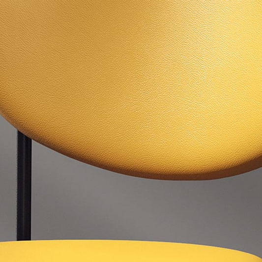 Nordic Flax Leather Dining Chair 33"H Open Back Dining Side Chair with Metal Base Clearhalo ' kitchen&dining_furn' 'Dining Chairs' 'Dining Tables & Seating' 'dining_chair' 'furn' 'furn_dining_chair' 'Furniture' 'furniture_dining_chair' 'Kitchen & Dining Furniture' 'kitchen' 1200x1200_24332b4b-843a-4ec4-9015-8a541ba895d8