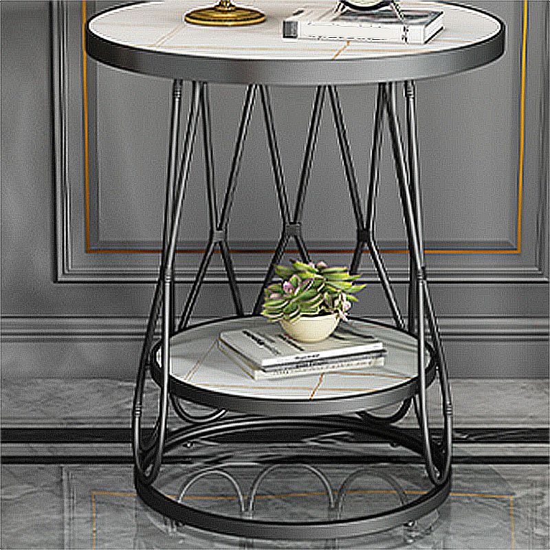 Round Faux Marble Side Table 47"L X 47"W X 62"H Iron Block Side End Snack Table Clearhalo 'Coffee & Accent Tables' 'End & Side Tables' 'end_side_table' 'end_side_tables' 'furn' 'furn_end_side_tables' 'Furniture' 'furniture_end_side_table' 'Living Room Furniture' 1200x1200_24346d4a-ad68-476a-b0be-612260387166