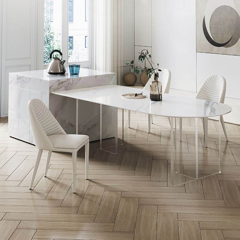 Modern 1/2/3/4/5 Pieces Dining Set Rectangle Acrylic Dining Table Set Clearhalo 'Dining Room Sets' 'Dining Tables & Seating' 'dining_room_set' 'furn' 'furn_dining_room_set' 'Furniture' 'furniture_dining_room_set' 'Kitchen & Dining Furniture' 'kitchen&dining_furn' 'kitchen' 1200x1200_243512e6-086c-4ce3-8a89-99054b084507