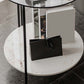 Contemporary Rectangular/Round Side End Table Glass Top Corner Table Clearhalo 'Coffee & Accent Tables' 'End & Side Tables' 'end_side_tables' 'furn' 'furn_end_side_tables' 'Furniture' 'Living Room Furniture' 1200x1200_243526ac-39d4-4a2f-b9d3-1c3a4019d0e7