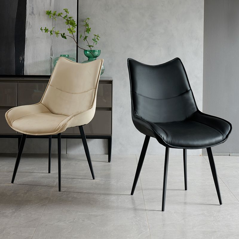 Contemporary Style Dining Chair Kitchen Armless Side Chairs with Metal Legs Clearhalo ' kitchen&dining_furn' 'Dining Chairs' 'Dining Tables & Seating' 'dining_chair' 'furn' 'furn_dining_chair' 'Furniture' 'furniture_dining_chair' 'Kitchen & Dining Furniture' 'kitchen' 1200x1200_2436096b-45a9-4787-a165-2601fa5fafe4