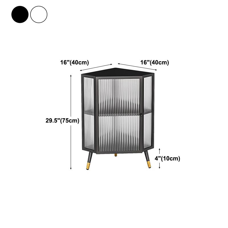 Modern Style Kitchen Server Glass Door Iron Frame Server for Living Room Clearhalo 'buffet_sideboard' 'Buffets & Sideboards' 'furn' 'furn_buffet_sideboard' 'Furniture' 'Kitchen & Dining Furniture' 1200x1200_2437adc8-b3d1-45e6-a2ec-fe8880f6d3bd
