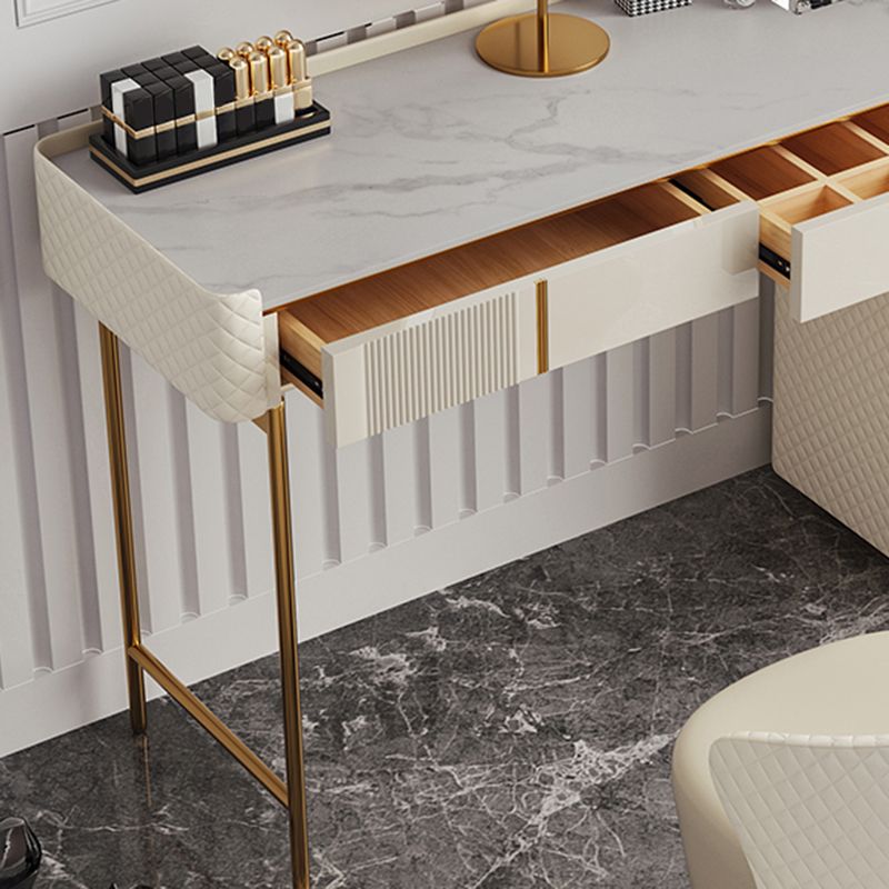 5-Drawer Vanity Makeup Table Set Metal Dressing Table with Padded Stool Clearhalo 'Bedroom Furniture' 'furn' 'furn_makeup_vanities' 'Furniture' 'Makeup Vanities' 'makeup_vanities' 1200x1200_24387c55-c813-4a09-a855-6fbb7290e070