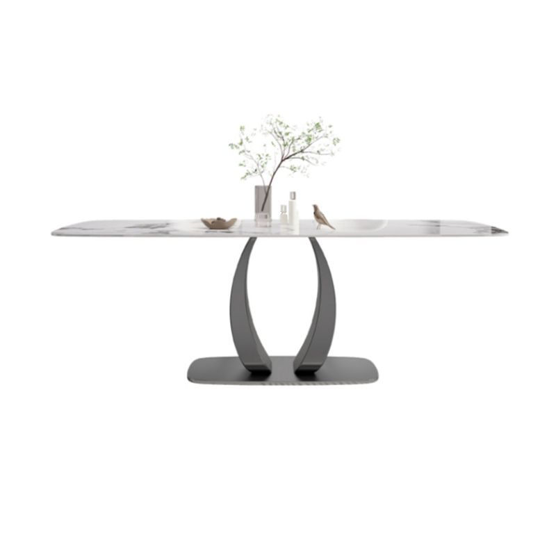 Modern 1/2/5/7 Pieces Rectangle Dining Set Sintered Stone Top Dinette Table Set Clearhalo 'Dining Room Sets' 'Dining Tables & Seating' 'dining_room_set' 'furn' 'furn_dining_room_set' 'Furniture' 'Kitchen & Dining Furniture' 1200x1200_2438f72e-3d27-480c-8596-940729467207