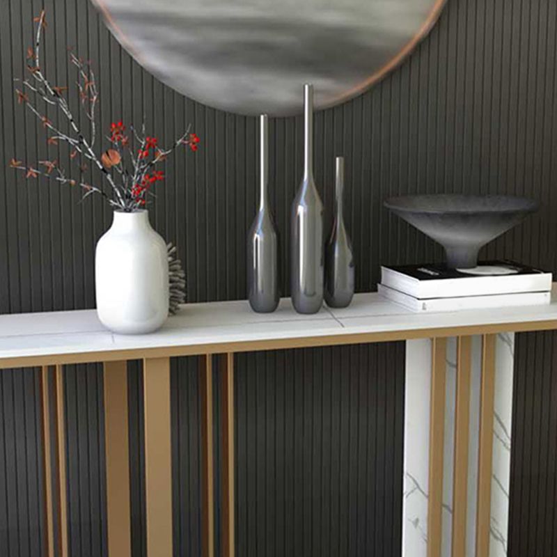 Tabella dell'accento glam di pietra larga da 11 "Tabella dell'accento della console rettangolare