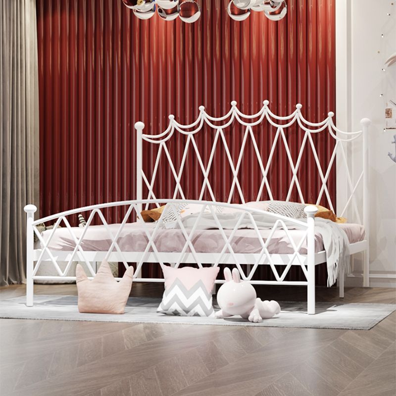 Glam Metal Arched Standard Bed with Open-Frame Headboard, Mattress Not Included