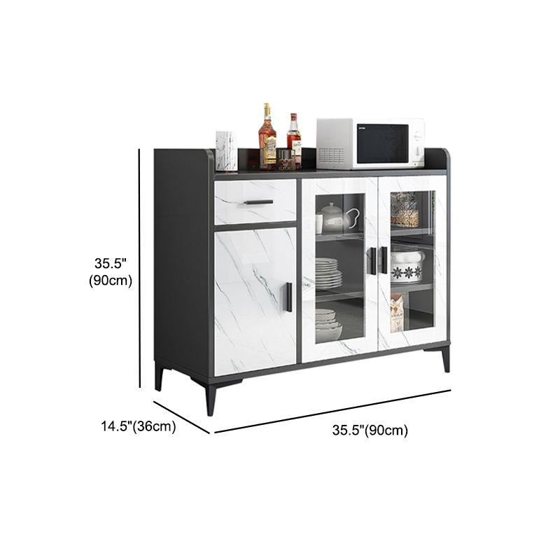 Artificial Wood Dining Room Sideboard Cabinet Modern Credenza with Storage and Drawer Clearhalo 'buffet_sideboard' 'Buffets & Sideboards' 'furn' 'furn_buffet_sideboard' 'Furniture' 'furniture_buffet_sideboard' 'Kitchen & Dining Furniture' 1200x1200_243b2265-b2e6-4b8d-a8d6-7502b57d000a