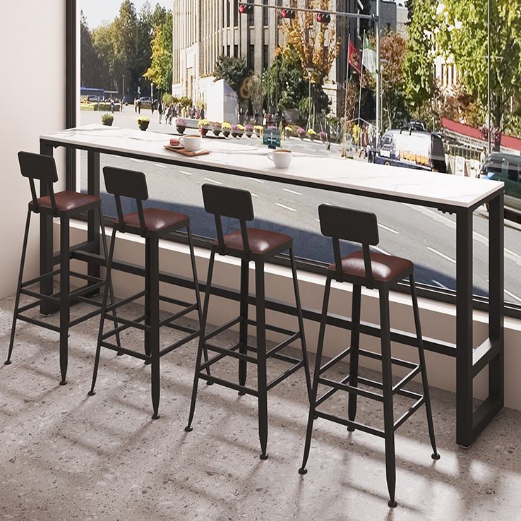 Tavolo da vino rettangolo industriale tavolo da cocktail bar di pietra bianca per negozio