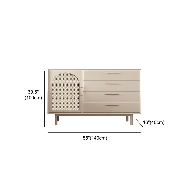 40-inch Height Wood Sideboard Simple Style 1 Door and 4 Drawer Cupboard for Living Room Clearhalo 'buffet_sideboard' 'Buffets & Sideboards' 'furn' 'furn_buffet_sideboard' 'Furniture' 'Kitchen & Dining Furniture' 1200x1200_243cd578-95d8-47cf-9cc8-2a54daf1a526