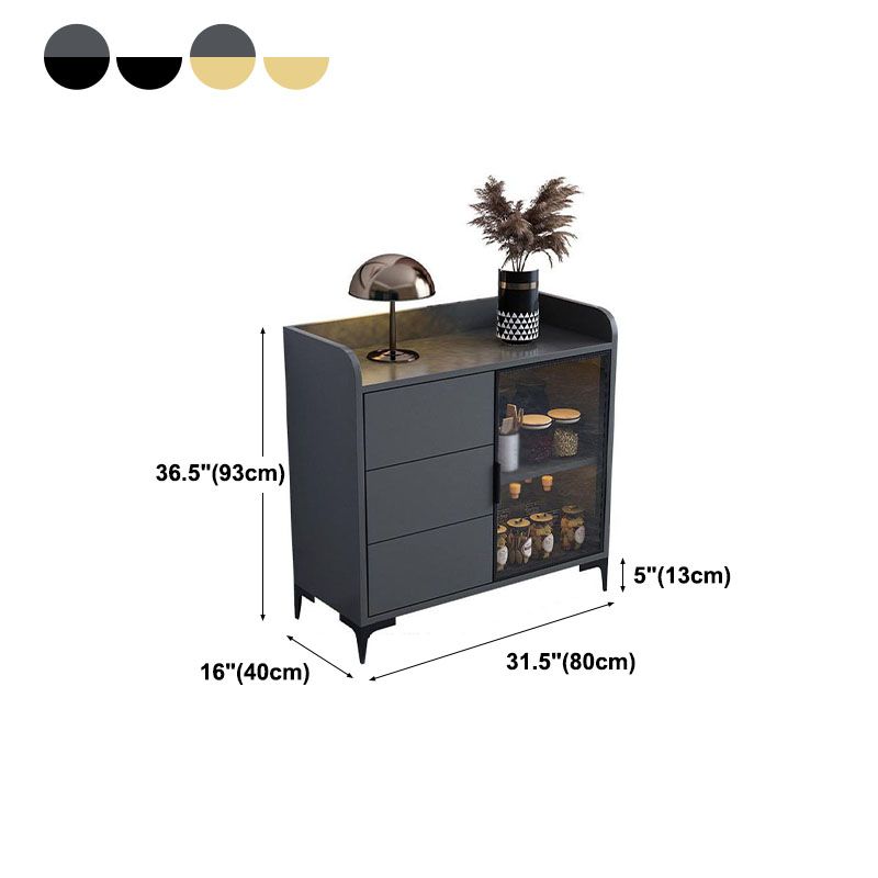 Modern Engineered Wood Sideboard Buffet 31.5"L 3-Drawer Dining Room Buffet Server Clearhalo 'buffet_sideboard' 'Buffets & Sideboards' 'furn' 'furn_buffet_sideboard' 'Furniture' 'Kitchen & Dining Furniture' 1200x1200_243d67d0-e8f8-4483-9c1b-3b0f26520dab