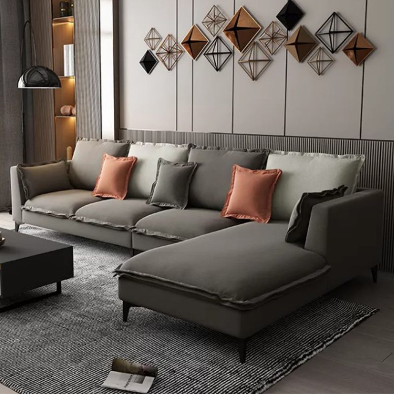 129.92"L X 70.87"W X 34.65"H Modern Sofa Cushions Square Arm Sectional with Chaise Clearhalo 'furn' 'furn_sectionals' 'Furniture' 'furniture_sectionals' 'Living Room Furniture' 'Sectionals' 1200x1200_243d76e7-b795-4738-8d3c-58a28bb2dc23