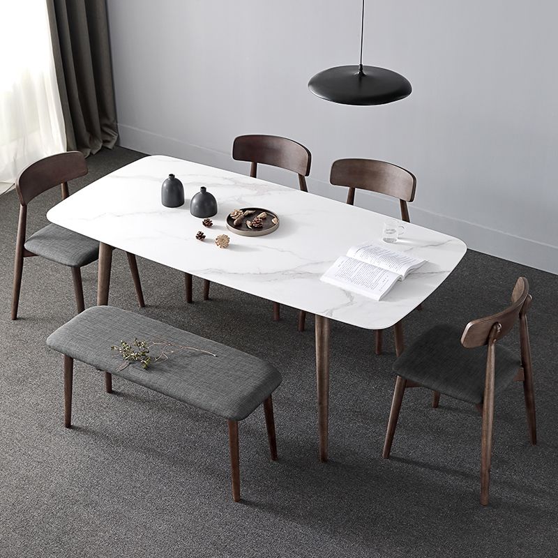 Contemporary Sintered Stone Dining Table Rectangular 4 Legs Table in White Clearhalo ' dining_table' 'Dining Tables & Seating' 'Dining Tables' 'furn' 'furn_dining_table' 'Furniture' 'furniture_dining_table' 'Kitchen & Dining Furniture' 'kitchen&dining_furn' 'kitchen' 'kitchen_dining_table' 1200x1200_243d7b86-10de-4f60-8798-d61920a26631