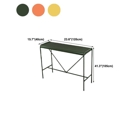 Rectangle Outdoor Bar Dining Table Metal Bar Table with Trestle Base