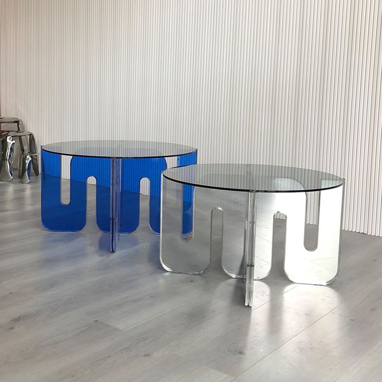 Acrylronde salontafel Duidelijke cocktailtafel voor woonkamer