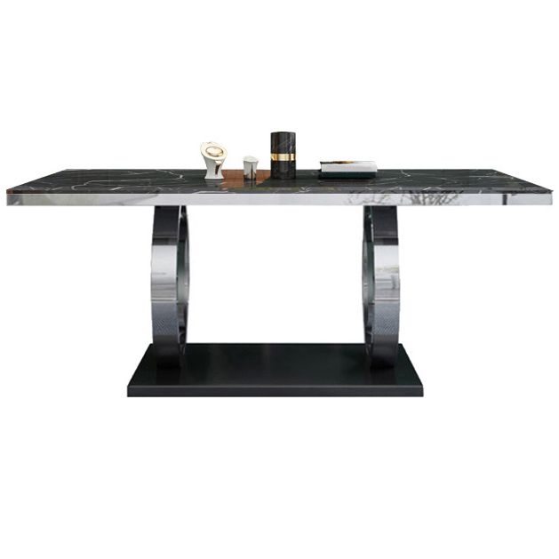 Rectangle Luxury Style Dining Table Fixed Table with Trestle Base Clearhalo ' dining_table' 'Dining Tables & Seating' 'Dining Tables' 'furn' 'furn_dining_table' 'Furniture' 'furniture_dining_table' 'Kitchen & Dining Furniture' 'kitchen&dining_furn' 'kitchen' 'kitchen_dining_table' 1200x1200_24448d7a-5e21-45a3-8c48-bb1d3e322f60