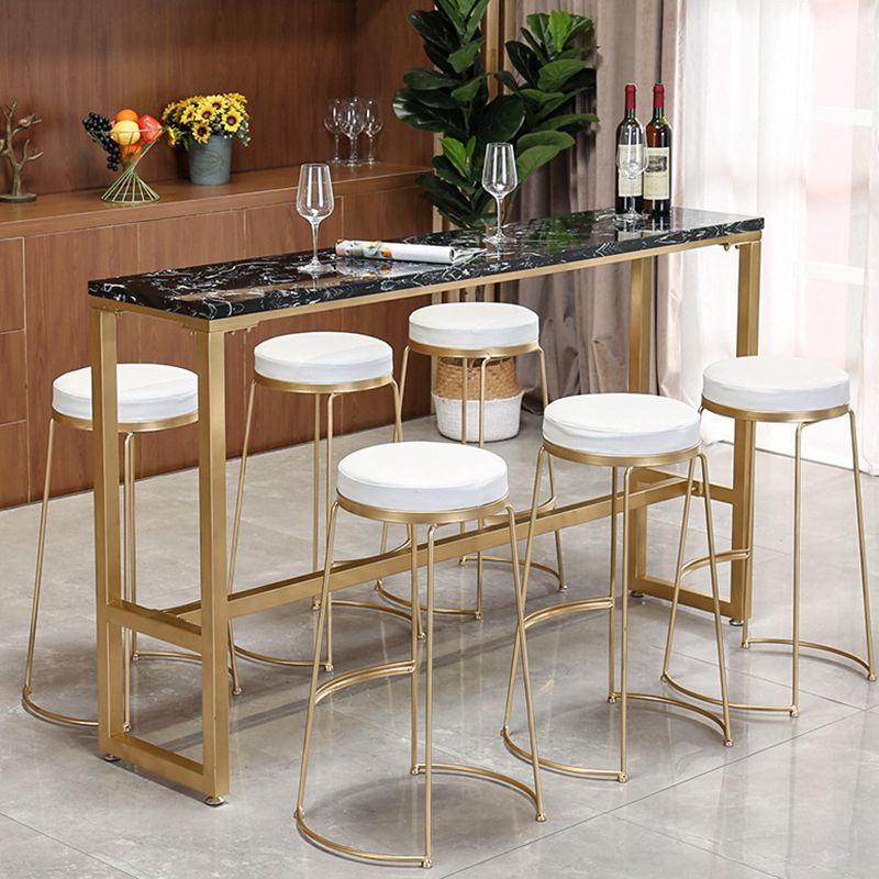 Glam Pub Table Solid Wood Bar Height Rectangle Bar Table for Breakroom Clearhalo 'Bar Furniture' 'Bar Tables' 'bar_tables' 'furn' 'furn_bar_tables' 'Furniture' 'Kitchen & Dining Furniture' 1200x1200_24449ed3-334d-4dd1-a8bf-bedd15a48ee2