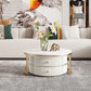 Round Coffee Table Slate Frame Nesting Coffee Table Set with Drawer Clearhalo 'Coffee & Accent Tables' 'Coffee Tables' 'coffee_tables' 'furn' 'furn_coffee_tables' 'Furniture' 'Living Room Furniture' 1200x1200_2444ed3a-8826-4352-9fe5-a1389d6e98c7