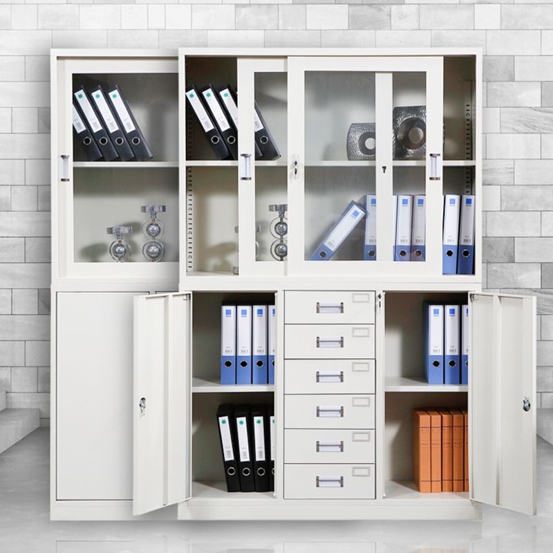Glass File Cabinet Contemporary Storage Shelves Locking File Cabinet Clearhalo 'Filing Cabinets' 'filling_cabinets' 'furn' 'furn_filling_cabinets' 'Furniture' 'Office Furniture' 1200x1200_24455989-0652-47e4-8970-3e78c75f9ecf