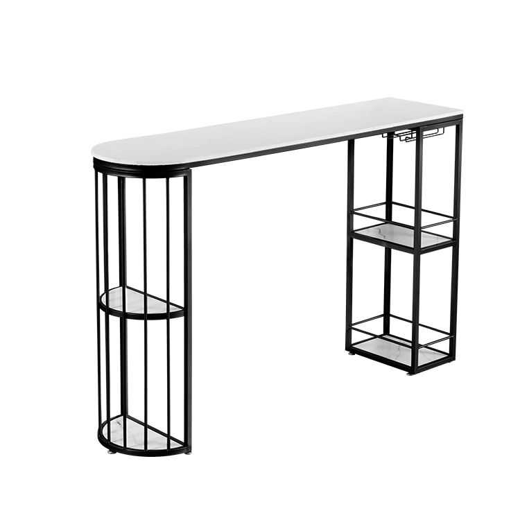 Marble Indoor Double Pedestal Cocktail Bar Table Storage Modern Pub/Bar Table Clearhalo 'Bar Furniture' 'Bar Tables' 'bar_tables' 'furn' 'furn_bar_tables' 'Furniture' 'furniture_bar_tables' 'Kitchen & Dining Furniture' 'kitchen&dining_furn' 'kitchen' 1200x1200_24462a58-8269-4194-9cfc-5ccaa008a4ec