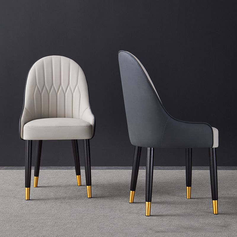 Dining Room Upholstered Chair Faux Leather Parsons Armless Chair