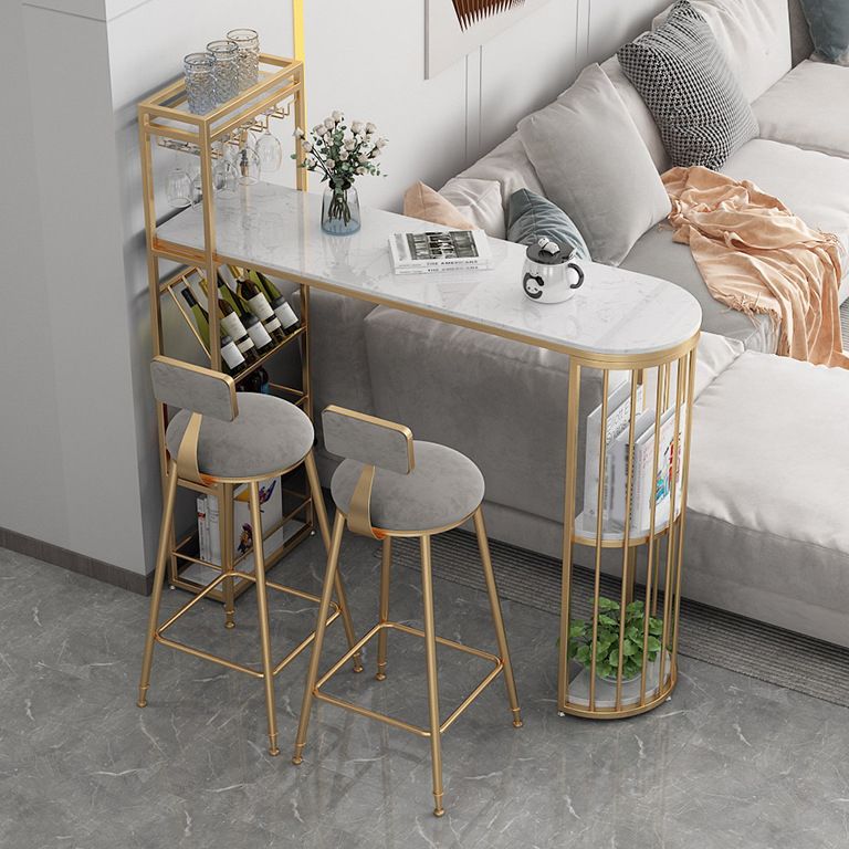 White Stone Bar Table Traditional Luxury Bar Table with Sled Base Clearhalo 'Bar Furniture' 'Bar Tables' 'bar_tables' 'furn' 'furn_bar_tables' 'Furniture' 'furniture_bar_tables' 'Kitchen & Dining Furniture' 1200x1200_24486655-4dca-4d36-9ff2-d23cc2c34905