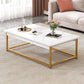 Coffee Table with Rectangular Black/gold Metal Base on 4 Legs Base Clearhalo 'Coffee & Accent Tables' 'Coffee Tables' 'coffee_tables' 'furn' 'furn_coffee_tables' 'Furniture' 'Living Room Furniture' 1200x1200_24498a28-a15c-4709-b3b6-f76b85448d9f
