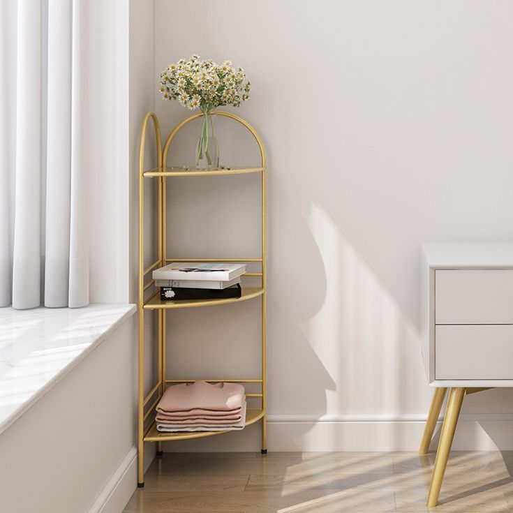 Estantería de rincón de estilo moderno estantería de metal abierta para el hogar