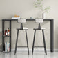 Juego de mesa de bar con pedestal doble moderno, mesa de bar con estructura de hierro de 1/3 piezas y taburetes