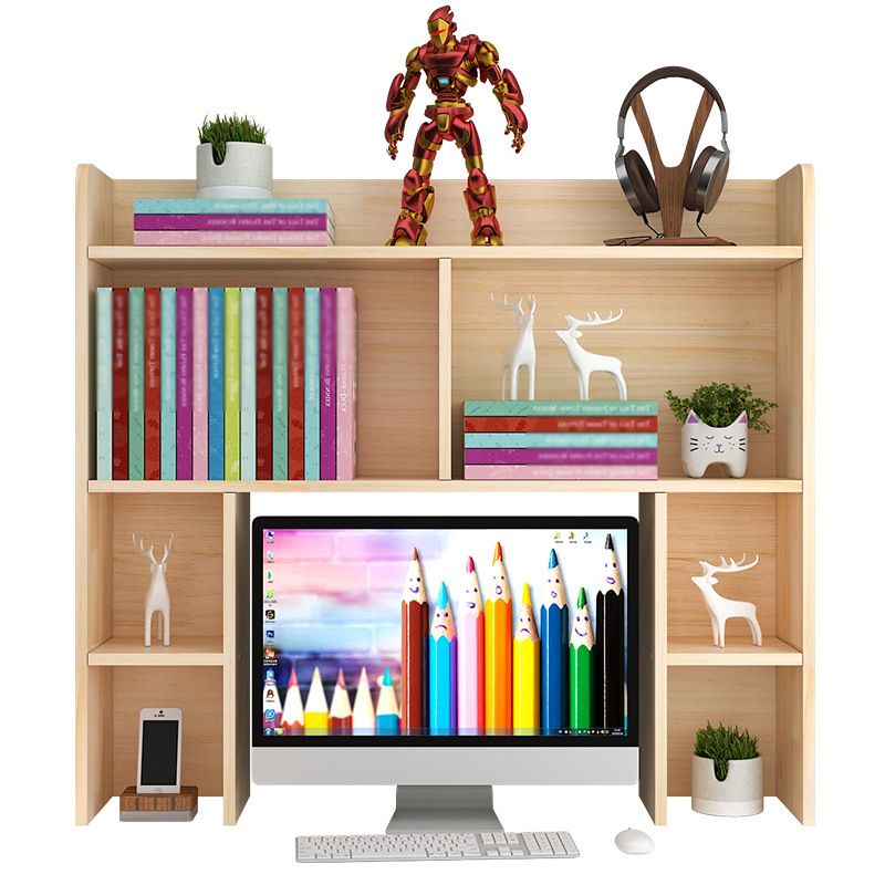 Scandinavian Closed Back Geometric Bookshelf Natural Pine Wood Bookshelf Clearhalo 'Bookcases' 'furn' 'furn_bookcases' 'Furniture' 'furniture_bookcases' 'kitchen' 'kitchen_bookcases' 'Living Room Furniture' 'Office Furniture' 1200x1200_244d079b-319f-45d0-a596-8bacf2c175fc