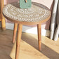 Solid Wood Round Side End Table Rustic 3 Legs End Slide Table