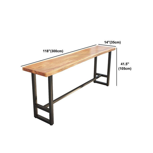 モダンな1/9ピースバーテーブルセット長方形の松の木材カウンターテーブルバルコニー用のスツール付き