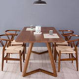 Mesa de doble pedestal rectángulo Mesa de comedor de madera maciza de pino moderno