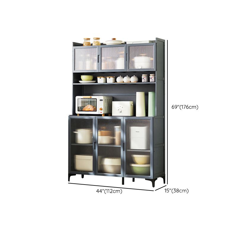 Contemporary Dining Server Grey Bamboo Buffet Server for Living Room Clearhalo 'buffet_sideboard' 'Buffets & Sideboards' 'furn' 'furn_buffet_sideboard' 'Furniture' 'Kitchen & Dining Furniture' 1200x1200_2450cdf8-18ea-4739-bce0-1ad299f13f7b