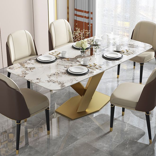 Rectangle Traditional Luxury Dining Table Grey Sintered Stone Table with Pedestal Base Clearhalo ' dining_table' 'Dining Tables & Seating' 'Dining Tables' 'furn' 'furn_dining_table' 'Furniture' 'furniture_dining_table' 'Kitchen & Dining Furniture' 'kitchen&dining_furn' 'kitchen' 'kitchen_dining_table' 1200x1200_24527ce1-9936-4a55-9186-837692fda552