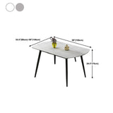 Contemporary Style Stone Dining Table Round Drop-Leaf Table with 4-foot