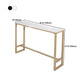 Glam Style Rectangle Bar Table Faux Marble Bar Table for Living Room