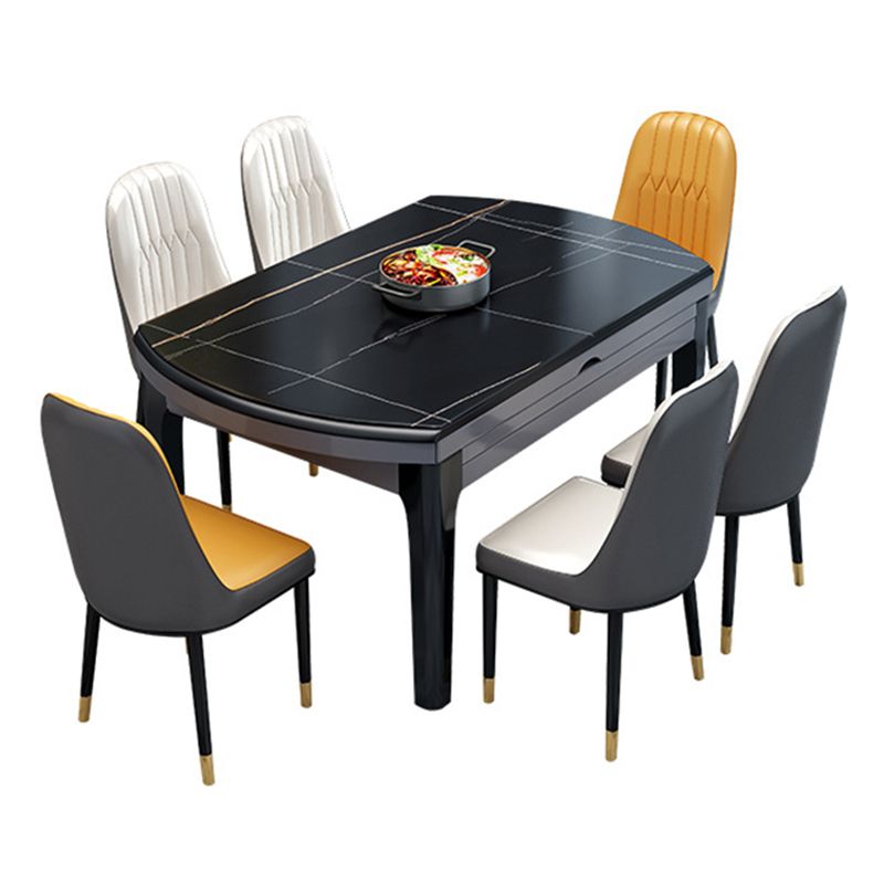 Mesa plegable extensible contemporánea, mesa base de madera maciza para comedor