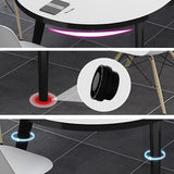 Desa di scrittura ovale per ufficio moderna camera da letto scrivania artificiale in legno artificiale