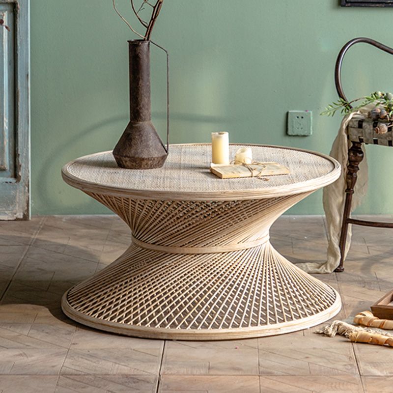 Round Rattan Top Side Table 16.53" /22.05" Tall Wood Pedestal End Table Clearhalo 'Coffee & Accent Tables' 'End & Side Tables' 'end_side_tables' 'furn' 'furn_end_side_tables' 'Furniture' 'Living Room Furniture' 1200x1200_2456e131-2760-4e70-b7a5-557a7997b333