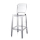 Industrial Style Plasticr Bar-stool Square Seat Counter Bar Stool with Plastic Legs