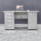 Rectangular Shaped Writing Desk Stainless Steel in Silver for Office