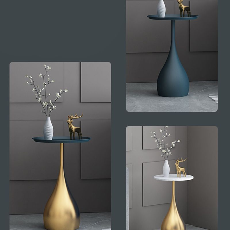 Tavolo da piedistallo alto 21,7 "tavolo da tavolo rotondo in ardesia.