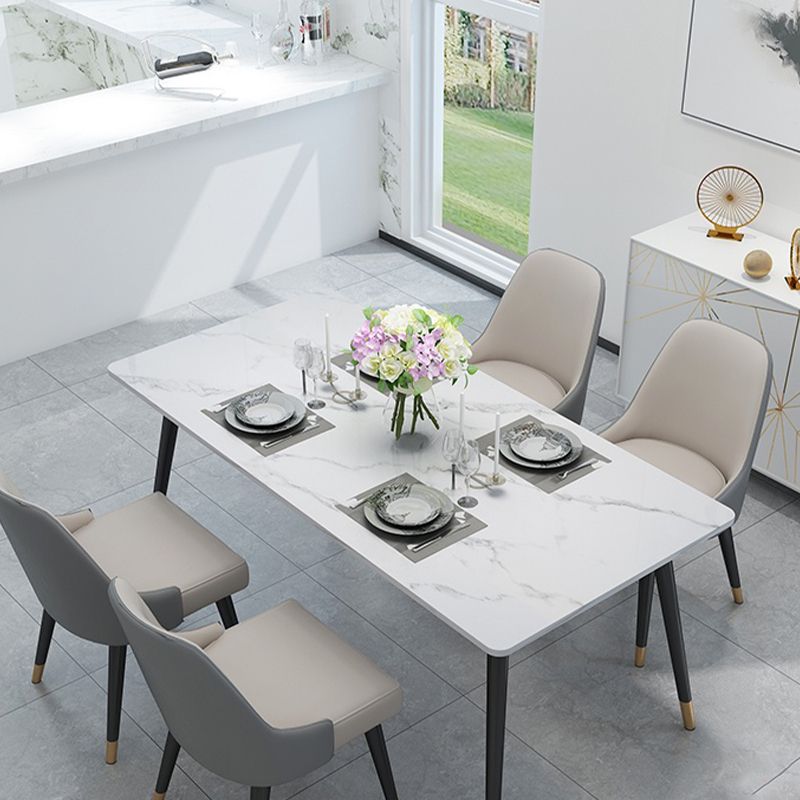 Stone Top Rectangle Dinette Table Traditional Luxury Metal Tripod Base Dining Table Clearhalo 'Dining Tables & Seating' 'Dining Tables' 'dining_table' 'furn' 'furn_dining_table' 'Furniture' 'furniture_dining_table' 'Kitchen & Dining Furniture' 'kitchen' 'kitchen_dining_table' 1200x1200_245b6a67-31dd-423d-9498-bbe1b6d963e6