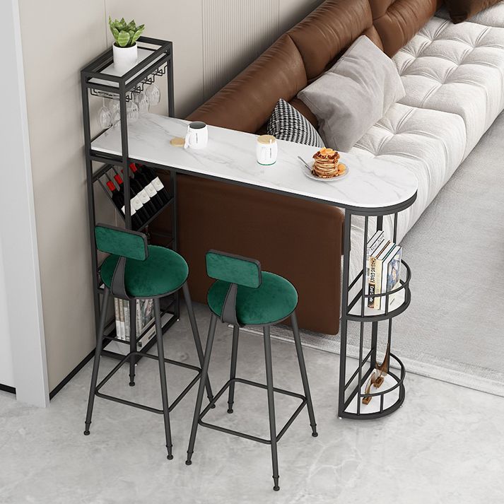 White Marble Bar Table with Specialty Table Top Double Pedestal Table- 41.3" H Clearhalo 'Bar Furniture' 'Bar Tables' 'bar_tables' 'furn' 'furn_bar_tables' 'Furniture' 'furniture_bar_tables' 'Kitchen & Dining Furniture' 1200x1200_245c73de-3c31-43fe-871b-293269049bdc