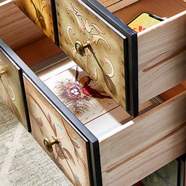 Cómoda tradicional de madera maciza con cajones de 3/4/5, 16,38 pulgadas de ancho