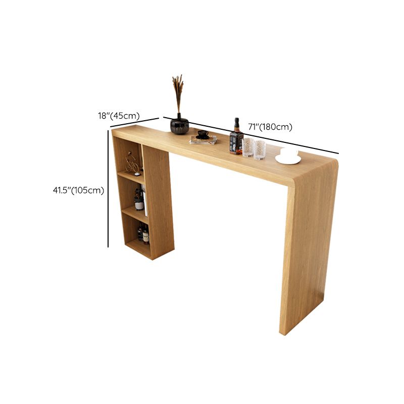 Moderner Bartisch, rechteckiger Bar-Esstisch aus massivem Holz mit doppeltem Sockel