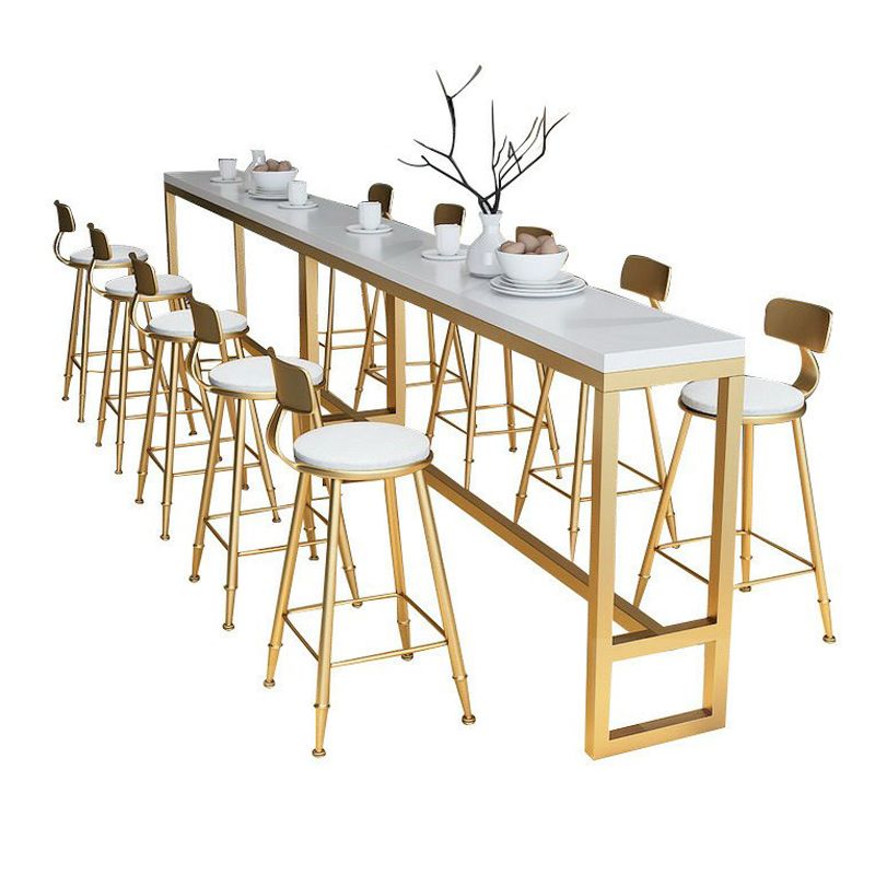 Tavolo da bar rettangolo in stile glam tavolo da pranzo in legno in legno solido