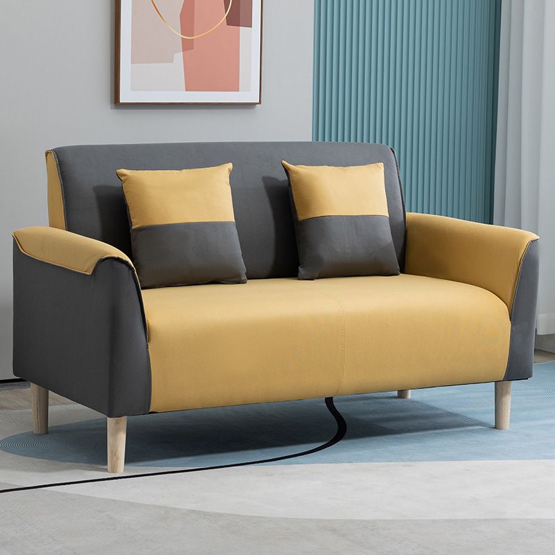 25.59" Wide Faux Leather Loveseat Scandinavian Flared Arm Sofa Clearhalo 'furn' 'furn_sofas' 'Furniture' 'Living Room Furniture' 'Sofa' 'sofas' 1200x1200_245ebe4a-eec0-4865-9dc8-8d9034acfb29